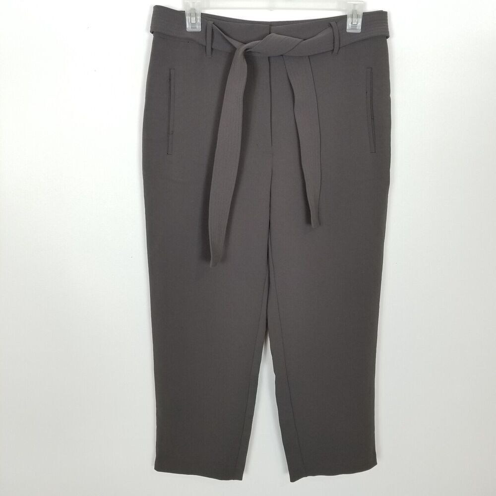Aritzia Wilfred Tie Front Pants Sz 16 Gray Ankle Office Party‎ Pockets